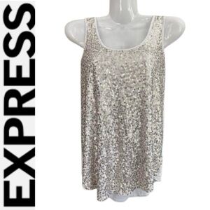 Sequin Tank Top Express Dreamweight Cotton